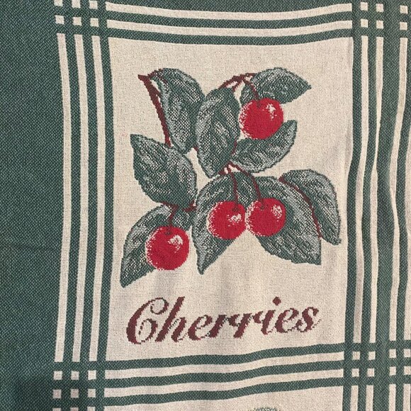 The Rug Barn Fruit Sampler Seafoam Combo Throw Blanket Cotton Vintage 57"x43" - Picture 10 of 14